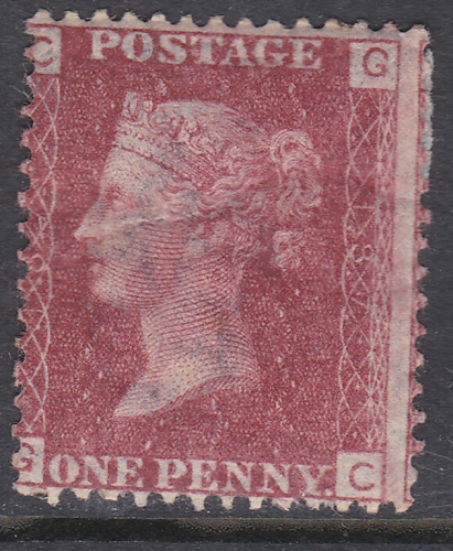 SG 43 1d Penny Red Lettered G-C plate 187 MOUNTED MINT