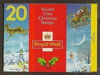 LX3 1992 Christmas Barcode Booklet 20 x 2nd Class (18p) - Cylinder B1A-B1F