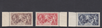 Sg450-452 1934 Re-Engraved set of 3 Seahorses side marginal Unmounted Mint