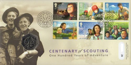 2007 Centenary Of Scouting 50 pence coin cover no. 6398