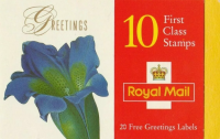 KX9a 1996 Flowers Greetings Barcode Booklet - no Cylinder