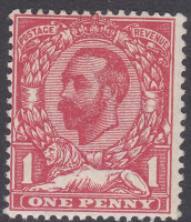 SG 327 N7(1) 1d Carmine Downey Head Single Stamp UNMOUNTED MINT MNH