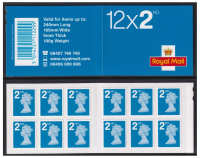 RD1 12 x 2nd class stamps barcode booklet - Self Adhesive MINT MNH - No Cyl