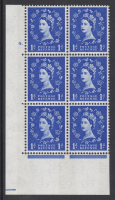 1d Blue Phosphor on White cylinder 4 Dot perf type A(E I) UNMOUNTED MINT