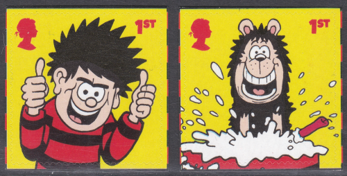 Sg4540-4541 PM80 2021 Dennis  Gnasher 1st class stamps pair from booklet U M