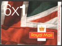 MB9 - 2012 Olympics 6 x 1st class barcode booklet - Self Adhesive - Cyl w1w1