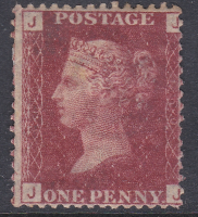 SG 43 1d Penny Red Lettered J-J plate 160 MOUNTED MINT