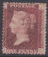 SG 43 1d Penny Red Lettered J-C plate 168 MOUNTED MINT