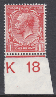 N16(5) 1d Brick Red Royal Cypher Control K18 imperf wmk type III MOUNTED MINT